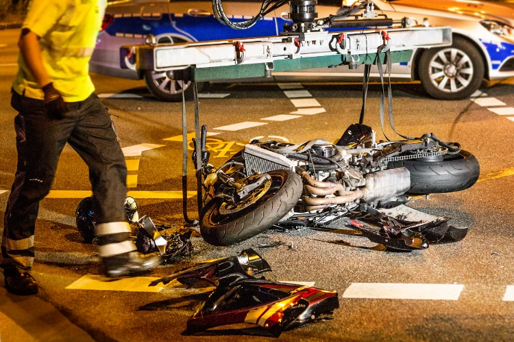 a motorcycle accident on the road rider in need of Motor Vehicle Accident Attorneys in Houston TX