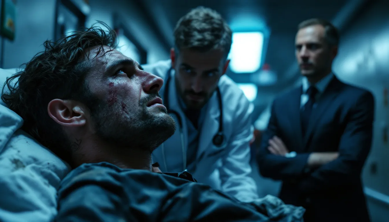 A cyclist receiving medical treatment for injuries sustained in a bike accident.