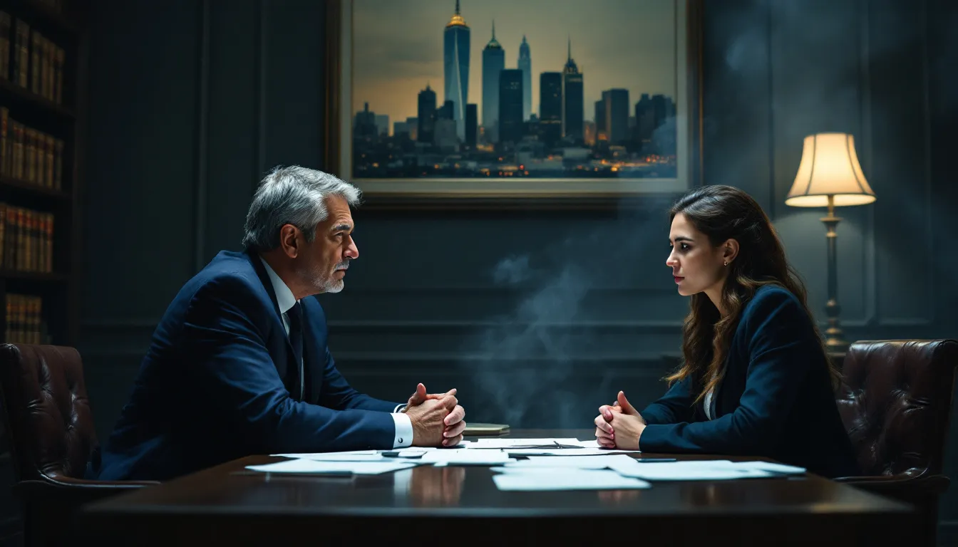 A lawyer meeting with a potential client to discuss the selection of a truck accident lawyer.