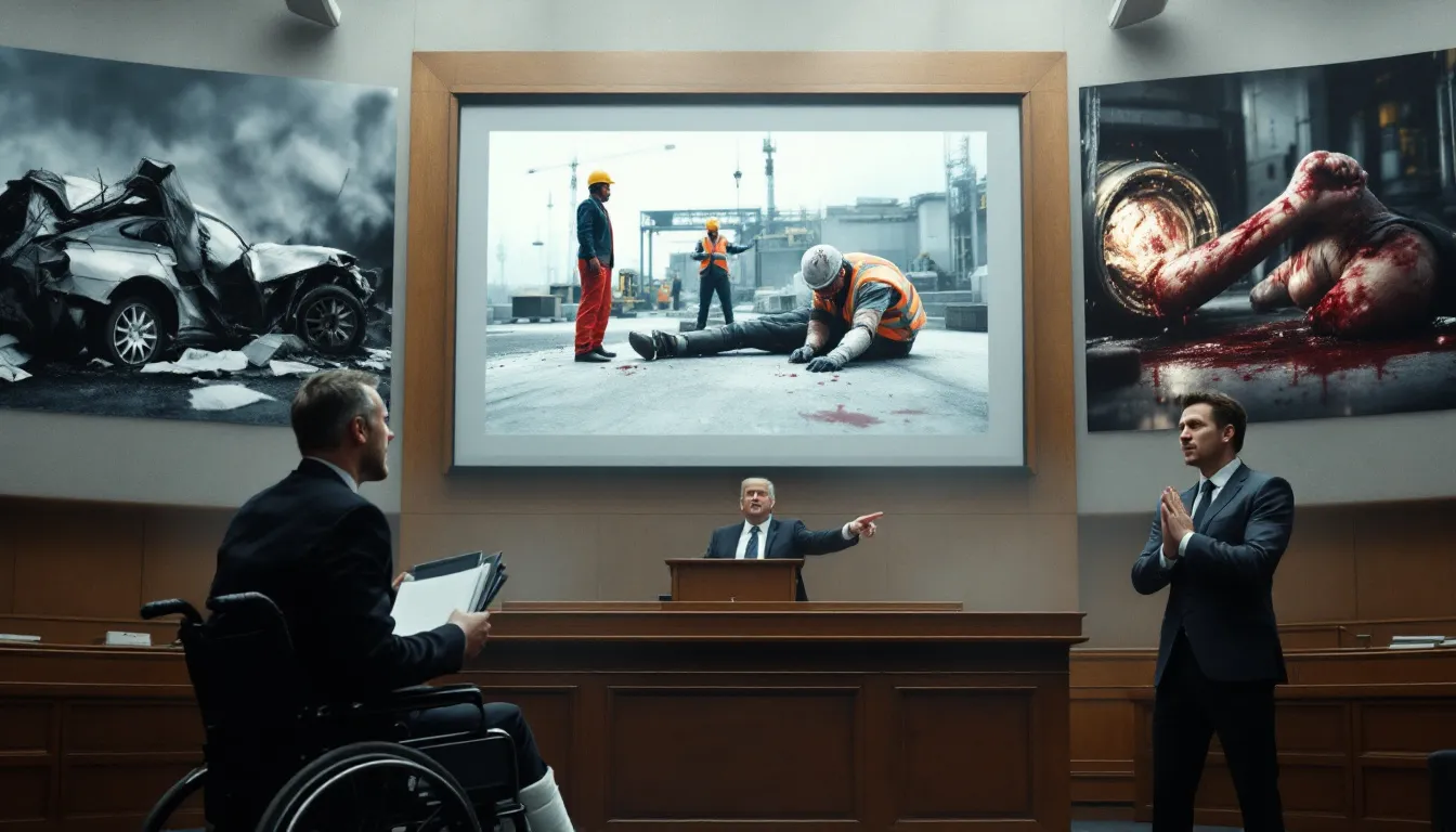A collage of different types of personal injury cases, including car accidents and workplace injuries.