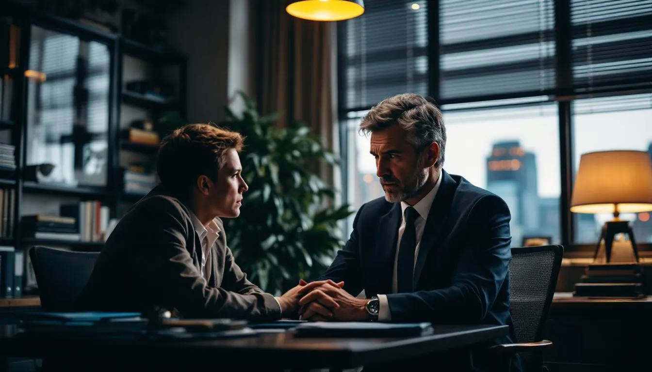 A consultation between a client and a car accident lawyer.