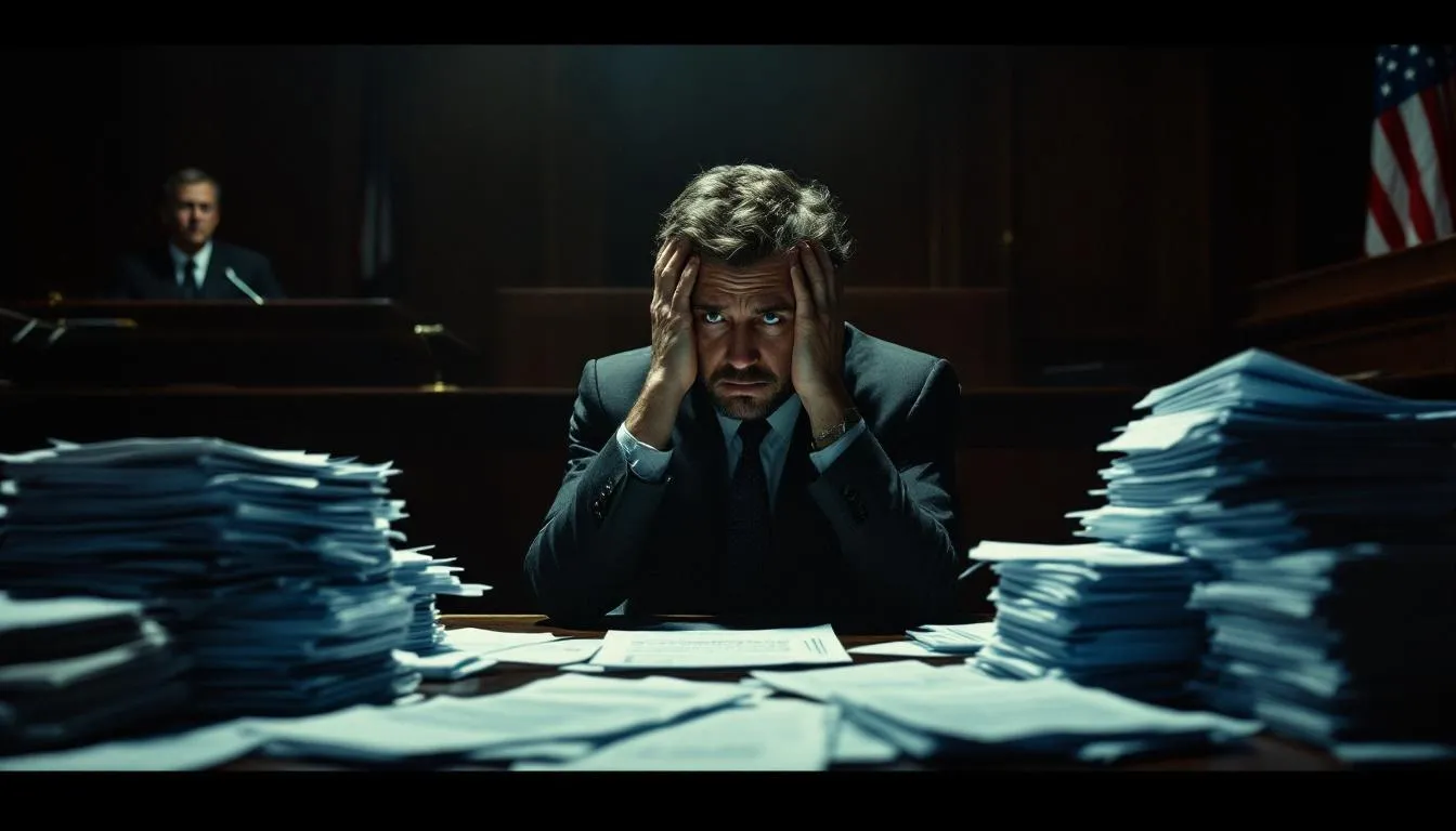 A person contemplating medical bills after a slip and fall accident.