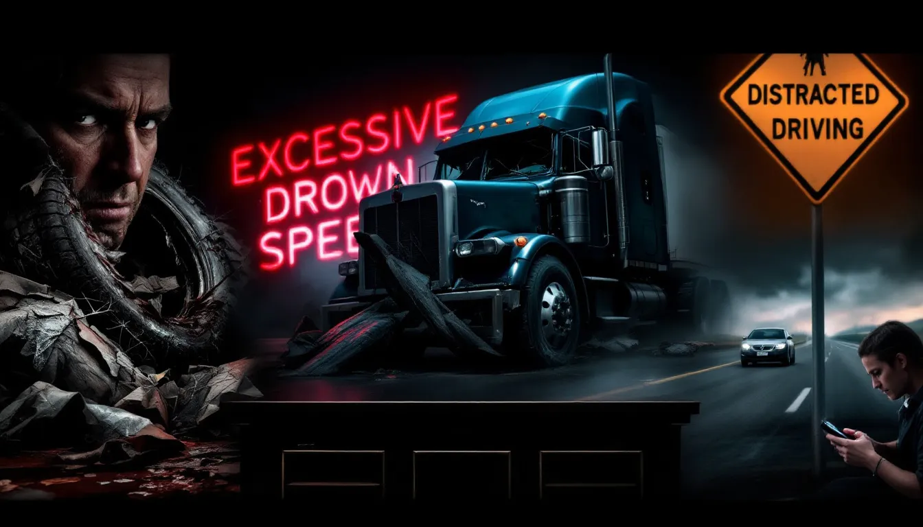 Experienced Trucking Accident Lawyers Ready to Fight for You 3 An illustration depicting common causes of trucking accidents.