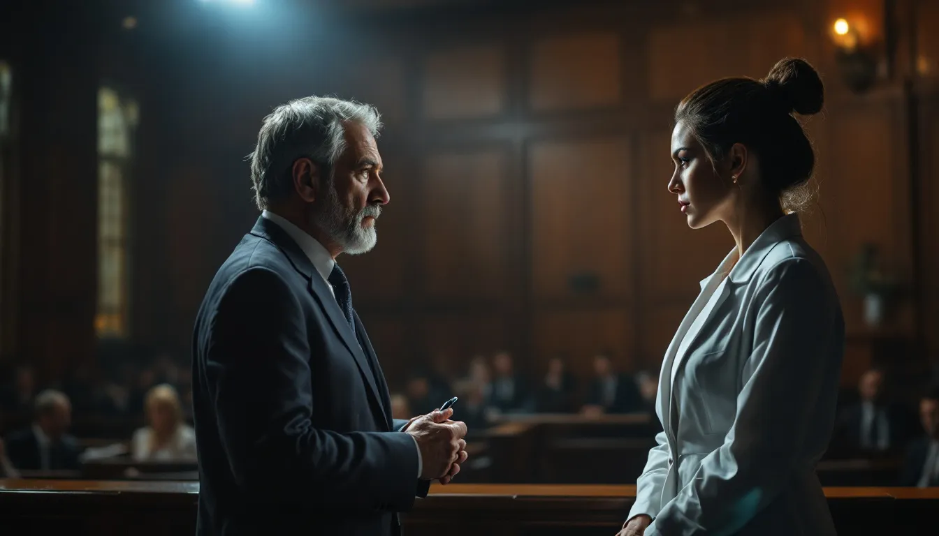 Top-Rated Negligence Medical Lawyers: Protecting Your Rights and Health 4 A representation of expert witnesses in a medical negligence case, with a blurred image of a courtroom.