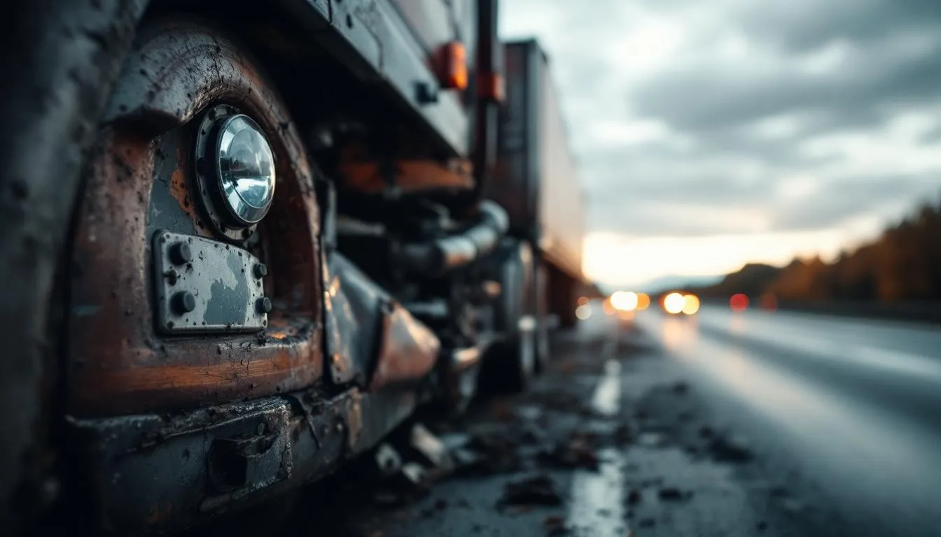 Top 18 Wheeler Crash Attorney Near You | Free Consultation 1 A blurred image of an 18 wheeler truck on a highway, representing the importance of hiring a top 18 wheeler crash attorney.