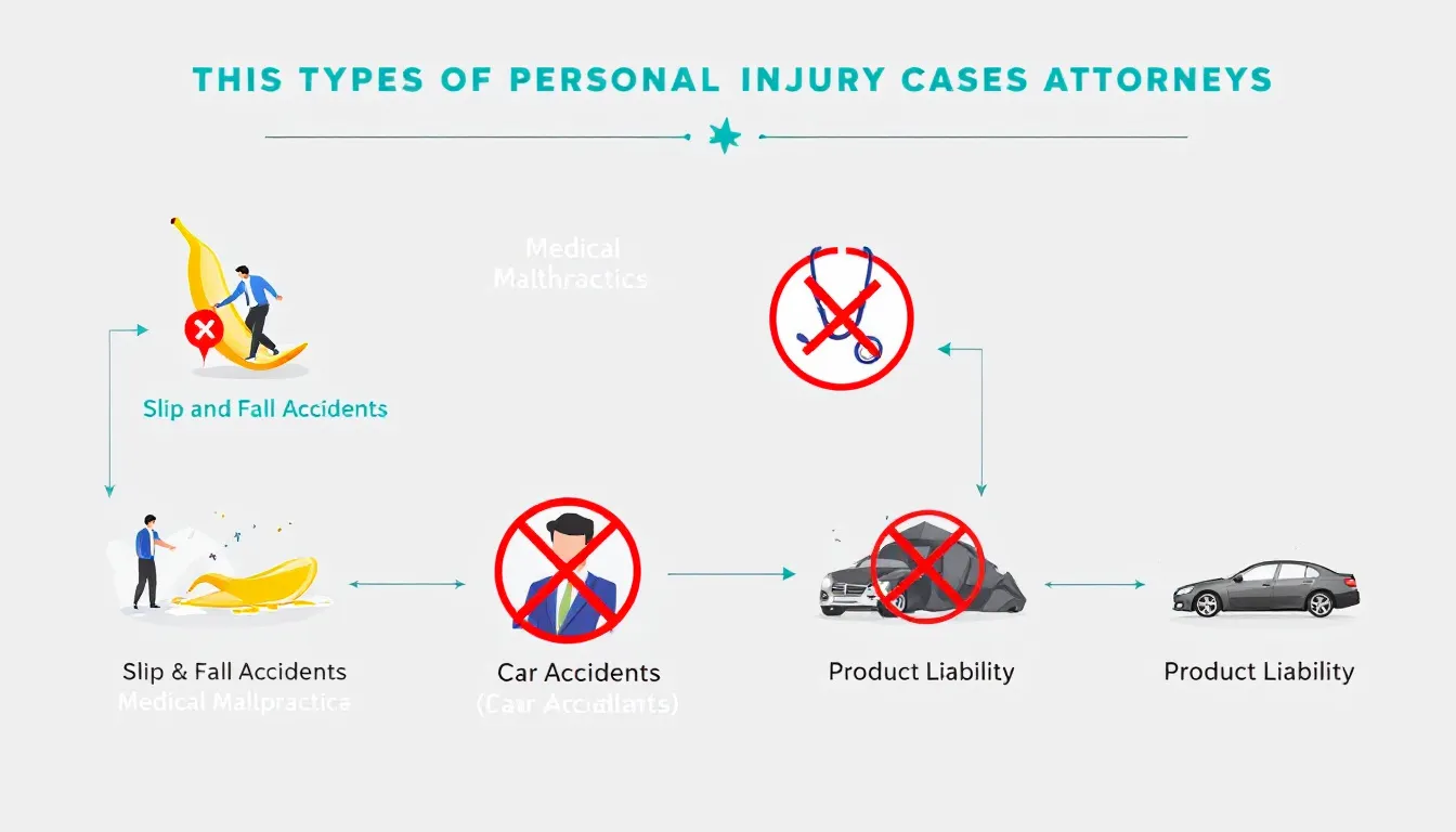 Different types of personal injury cases handled by attorneys.