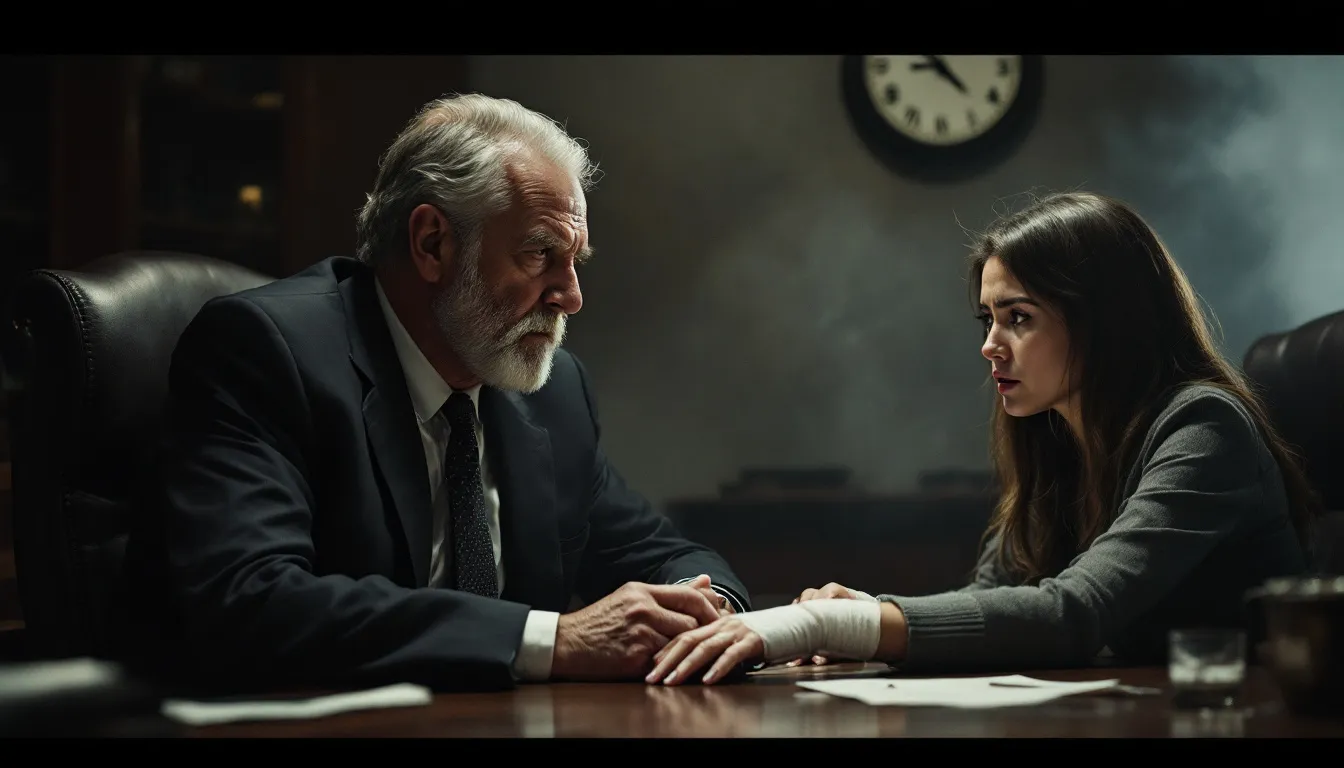 A truck wreck attorney consulting with a client about a truck accident case.