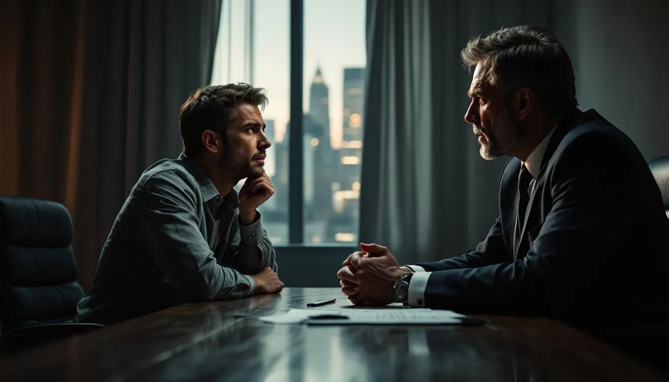 A lawyer providing a free consultation to a potential client about their car accident case.
