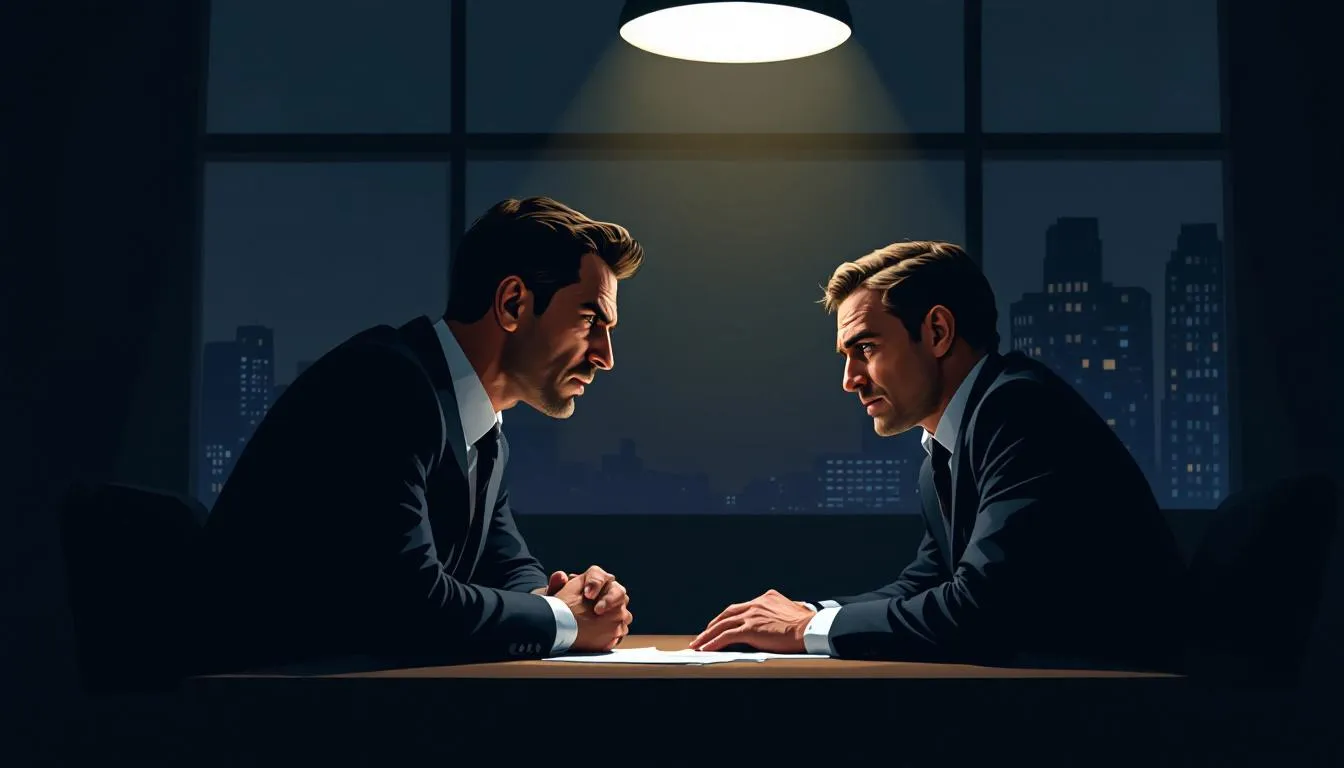 An illustration showing a person consulting with a car accident lawyer.
