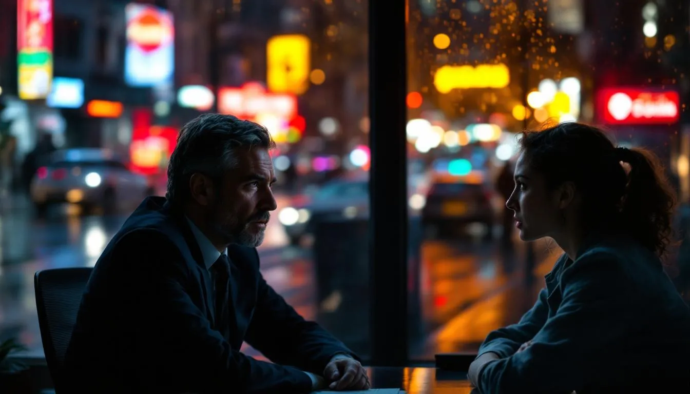 A vehicle damage lawyer discussing options with a client after a car accident.
