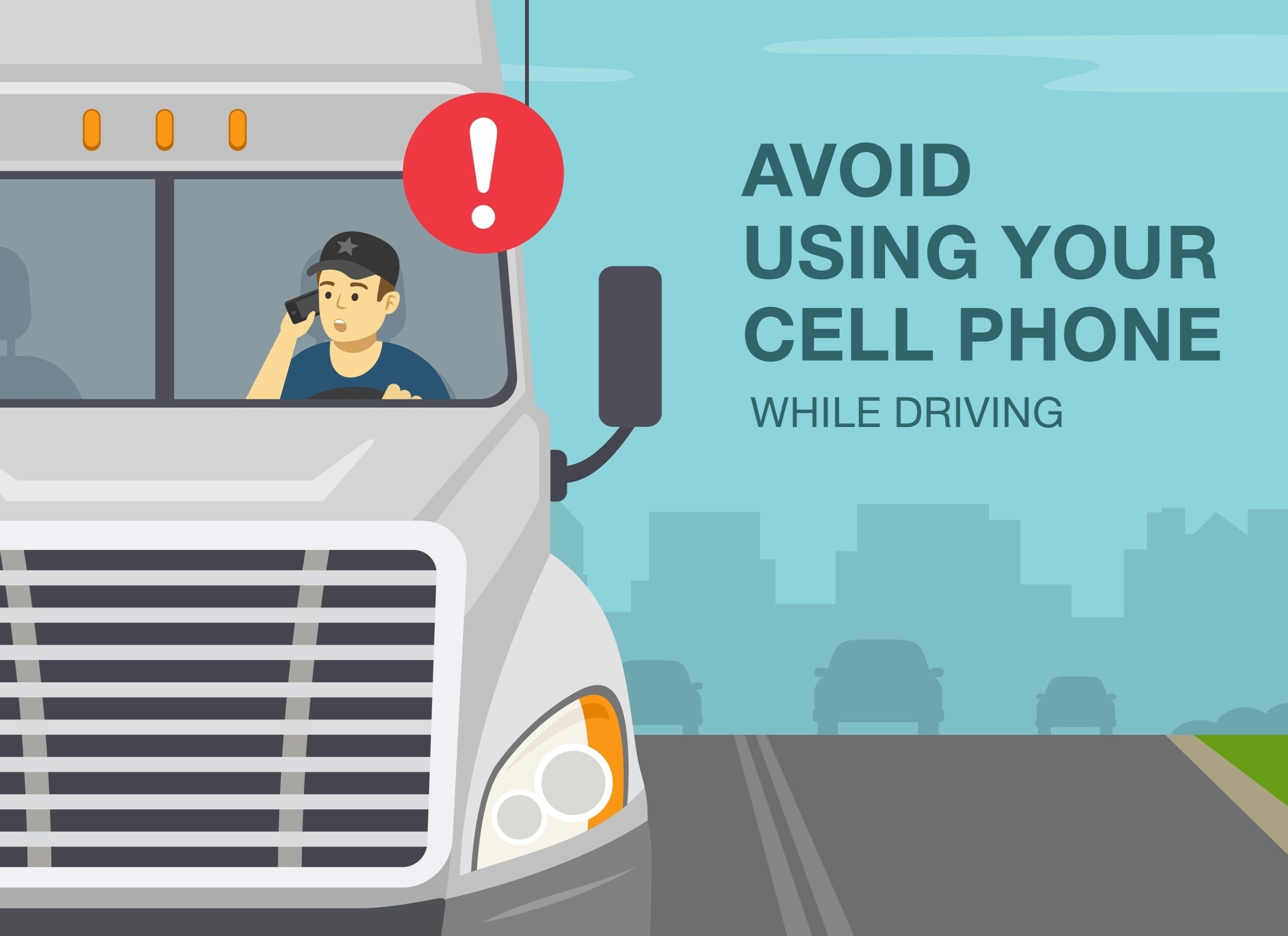 An infographic showing statistics about truck accidents and their causes.