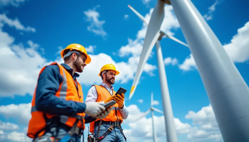 wind turbine on wind farm