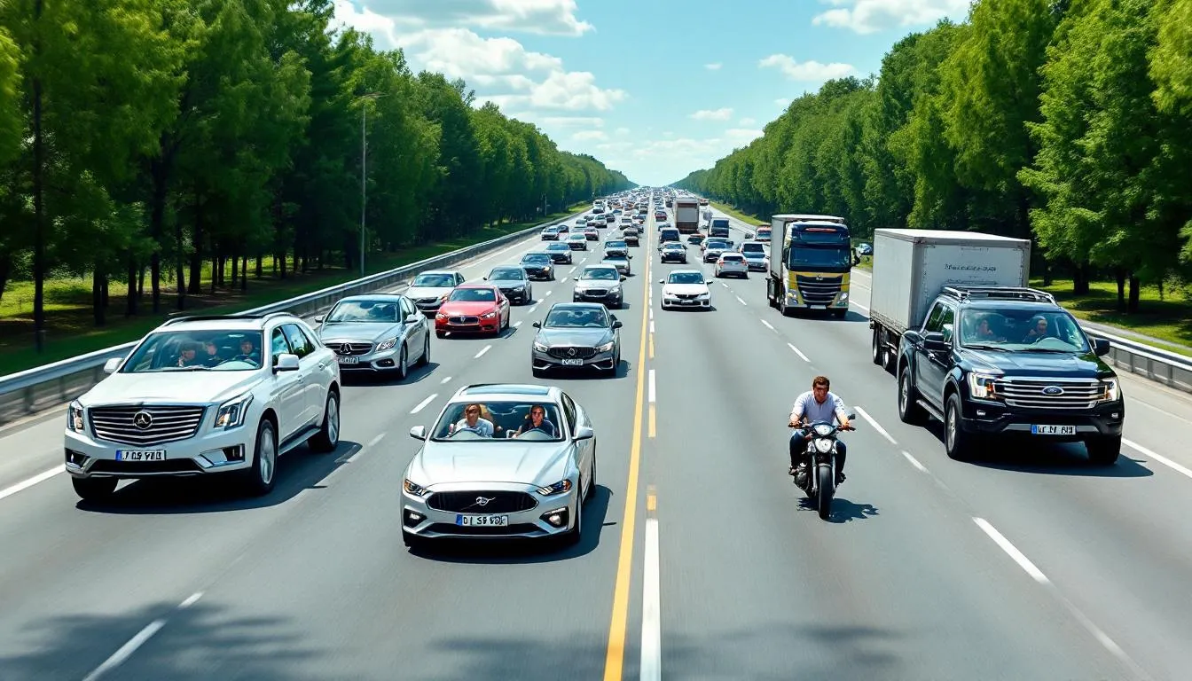 Uninsured Motorist Lawyer: Your Guide to Recovery After an Accident 3 The image depicts a busy highway filled with various cars, showcasing a range of drivers and traffic conditions. This scene could represent the complexities of navigating auto insurance, including issues related to uninsured and underinsured motorists involved in car accidents.