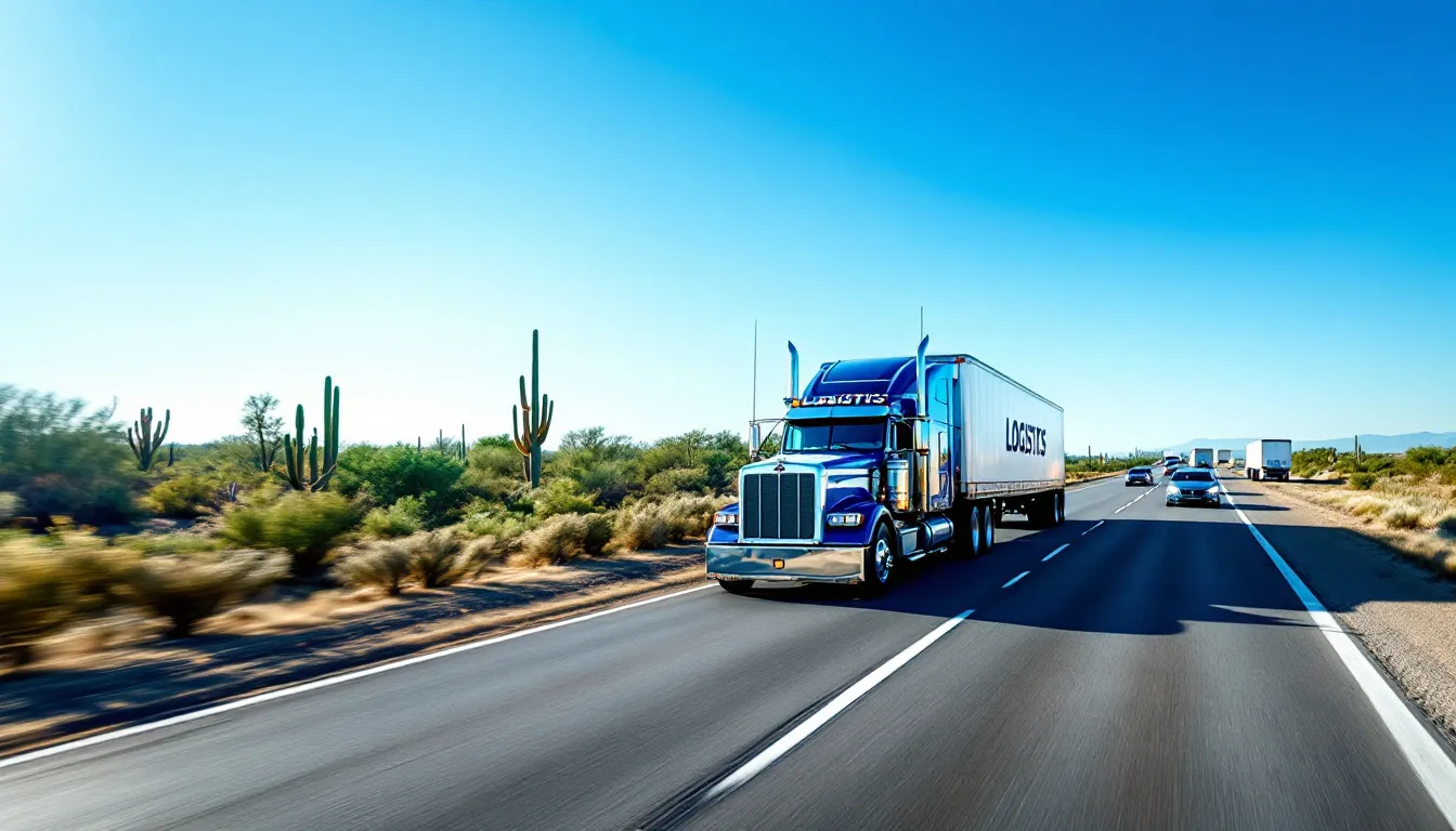 Best Texas Truck Accident Lawyer: How to Choose the Right Attorney for Maximum Compensation 2 A large commercial truck is seen traveling on a Texas highway, surrounded by multiple lanes of passenger vehicles. This scene highlights the busy nature of the commercial trucking industry, where truck accidents can occur, leading to serious injuries for accident victims.