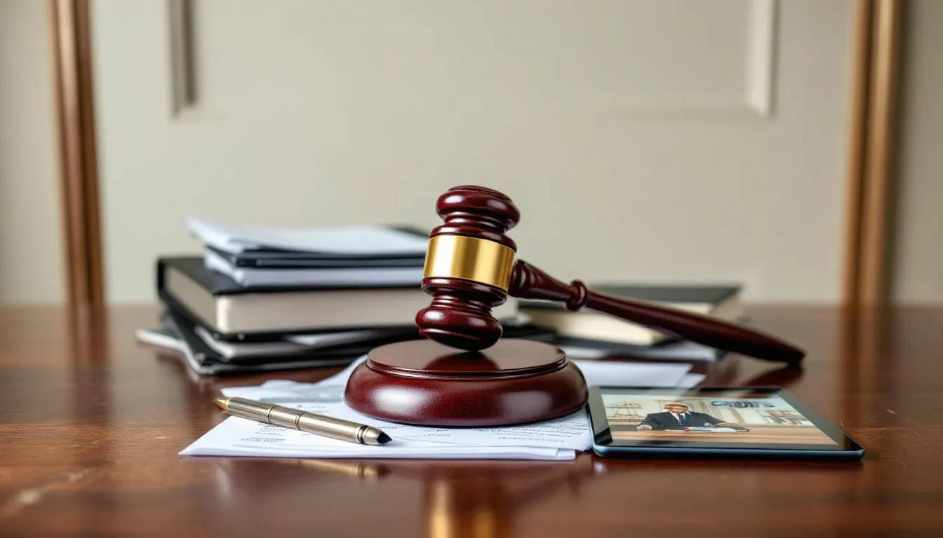 Best Texas Truck Accident Lawyer: How to Choose the Right Attorney for Maximum Compensation 3 The image features a gavel resting on top of legal documents on a polished wooden desk, symbolizing the pursuit of justice in legal proceedings. This scene represents the critical role of experienced truck accident lawyers in navigating truck accident claims and advocating for accident victims.