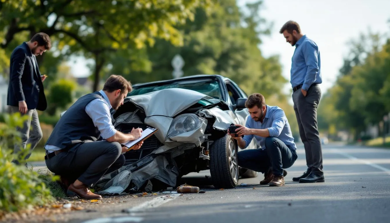 Catastrophic Accident Lawyer: Expert Legal Representation for Life-Altering Injuries 2 The image depicts a scene of an accident investigation, where legal professionals are meticulously documenting evidence at the site of a catastrophic accident. They are focused on gathering crucial information to support personal injury claims for victims of catastrophic injuries, including traumatic brain injuries and spinal cord injuries.