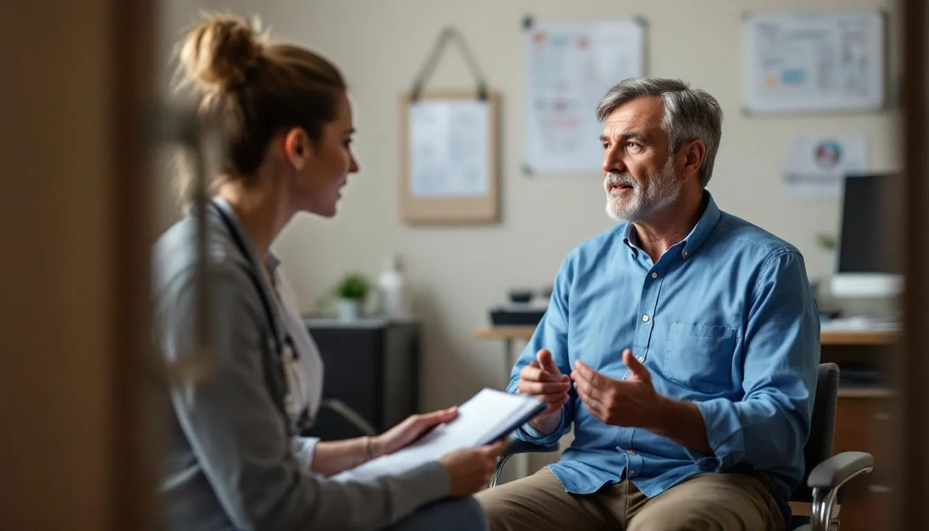A speech therapist is guiding a brain injury patient through a therapy session focused on improving their communication skills and cognitive abilities after a traumatic brain injury. The therapist uses various techniques to help the patient regain lost skills and address cognitive communication difficulties.