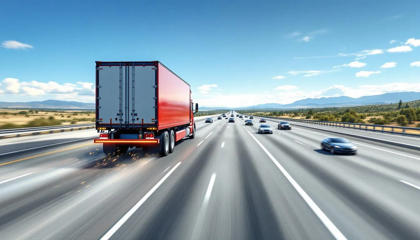 A semi truck is speeding down a multi-lane highway, surrounded by various passenger vehicles. This scene highlights the potential dangers of truck accidents, underscoring the importance of having an experienced truck accident attorney to navigate the complexities of truck accident claims.