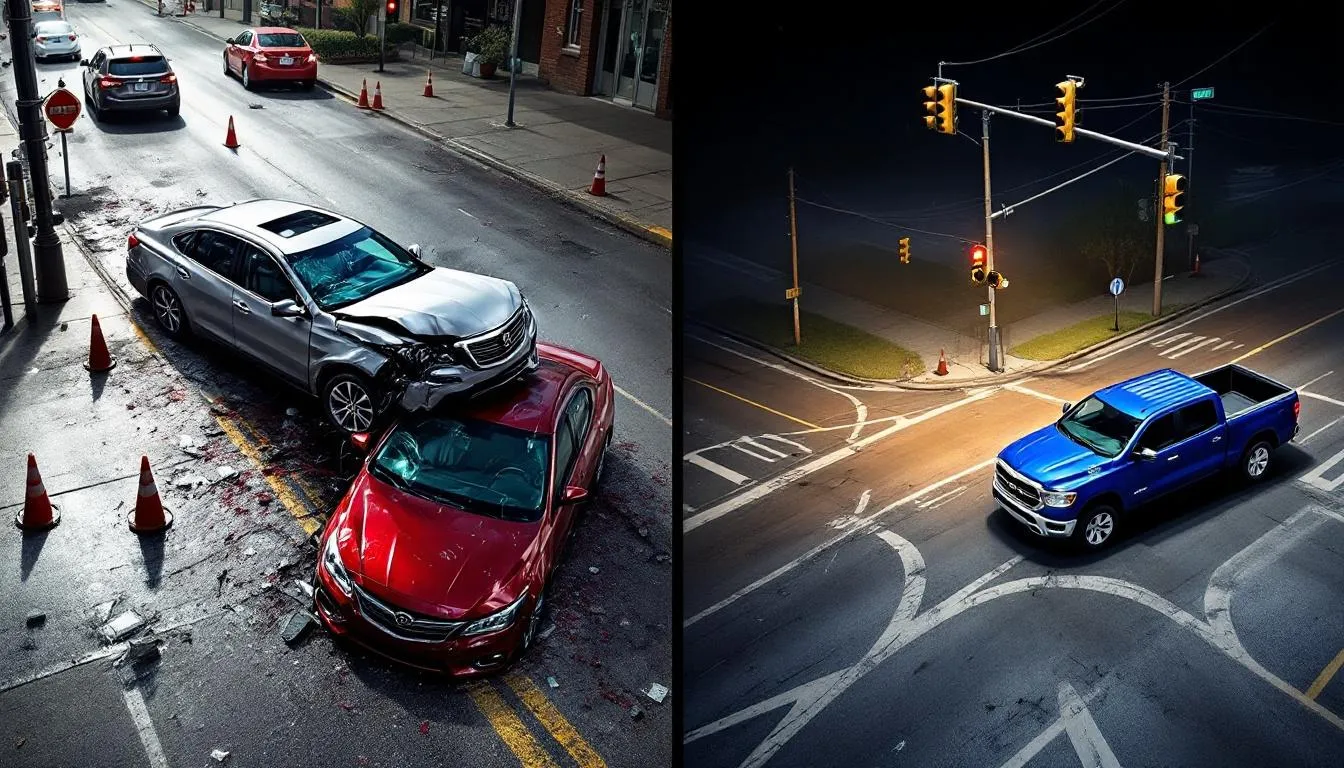 Best Attorney for Car Accidents: How to Choose the Right Legal Representation 2 The image depicts various types of car accidents, including rear-end collisions and intersection crashes, highlighting the chaos and damage often associated with these incidents. It serves as a reminder of the importance of hiring experienced car accident attorneys to navigate the legal process and seek the compensation you deserve for injuries sustained.