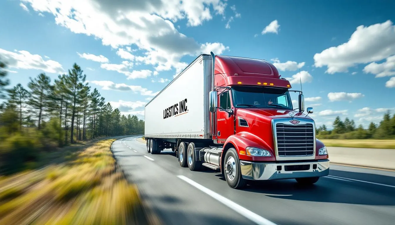 Rear Ended by Semi Truck Settlement: What to Expect in 2024 2 A commercial semi truck is driving on a highway, showcasing the daily operations of truck drivers as they navigate busy roads. This image highlights the importance of safety, as truck accidents, including rear end collisions, can lead to serious injuries and significant legal implications for trucking companies and drivers alike.