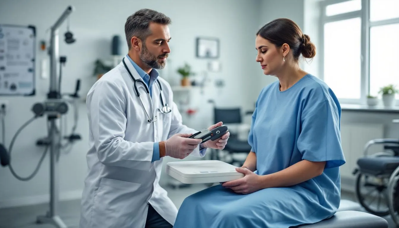 A physical therapist is conducting a comprehensive assessment of a brain injury patient, utilizing specialized testing equipment to evaluate cognitive and physical functions affected by traumatic brain injury. The therapist's focus is on understanding the patient's unique challenges and developing a personalized treatment plan for their rehabilitation journey.