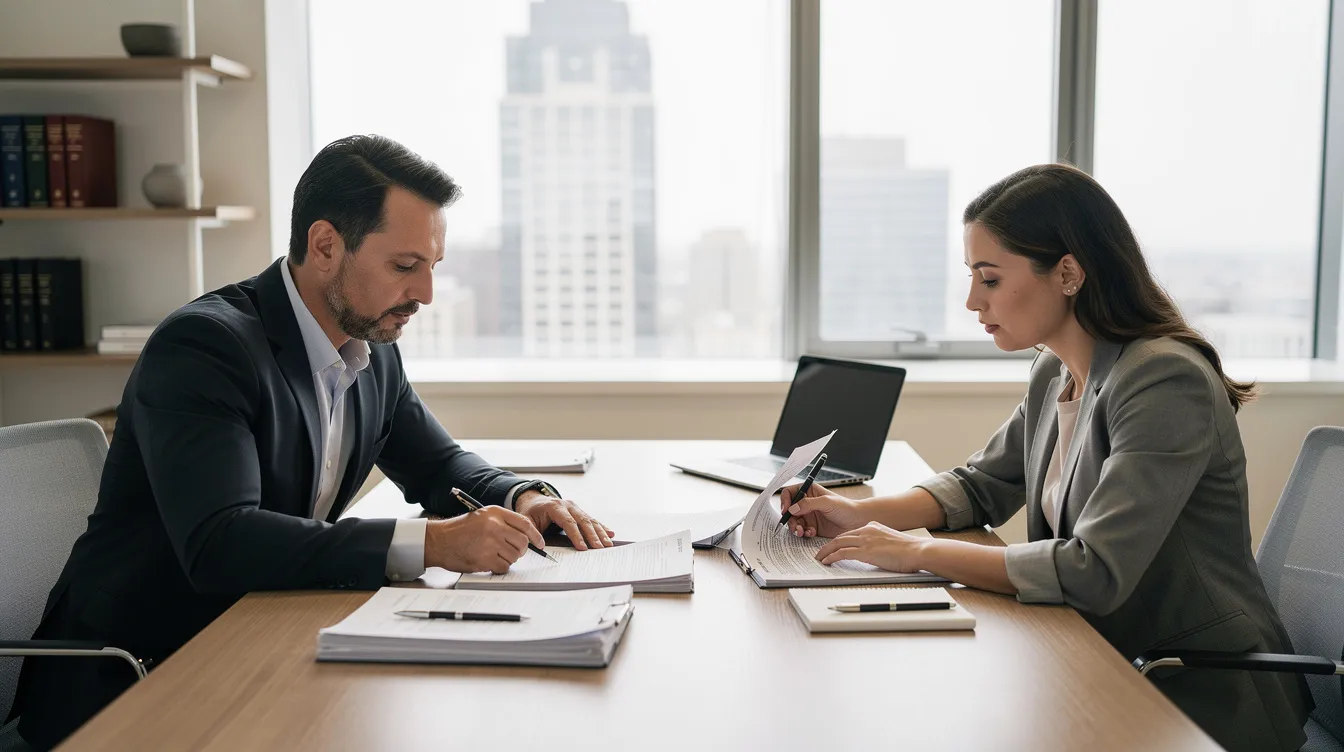 Attorney for Personal Injuries: How to Choose the Right Lawyer and Maximize Your Injury Claim 1 An attorney is seated across a desk from a client in a modern office, reviewing relevant documents related to a personal injury case. The atmosphere suggests a professional discussion about pursuing compensation for injuries, medical expenses, and other legal matters.