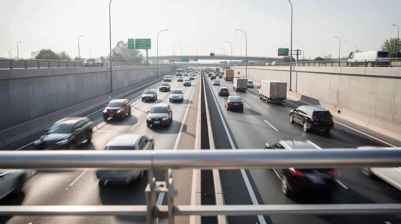 Best Personal Injury Lawyer: How to Choose the Right Attorney for Your Case 2 The image depicts a busy highway filled with various vehicles, captured from an overpass during the day, illustrating the fast-paced nature of traffic. This scene can evoke thoughts about the importance of having an experienced personal injury lawyer to handle potential car accidents and personal injury claims that may arise on such roads.