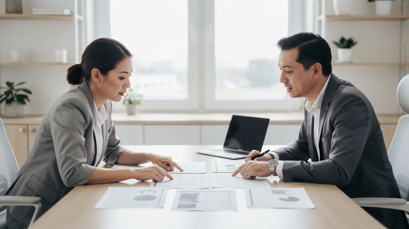 Best Personal Injury Lawyer: How to Choose the Right Attorney for Your Case 1 In a modern office, a person is seated across a desk from a personal injury attorney, as they collaboratively review documents related to a personal injury case. The atmosphere suggests a professional consultation focused on legal representation for claims involving accidents and medical expenses.