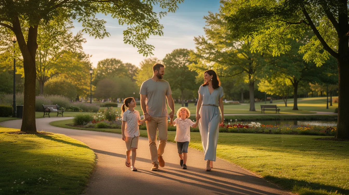 Personal Injury Firm: How the Right Legal Team Protects You After an Accident 4 A family is walking together in a park on a peaceful afternoon, enjoying each other's company amidst lush greenery and soft sunlight. This serene moment highlights the importance of safety and well-being, reminding us to seek justice and fair compensation in the event of personal injury claims.